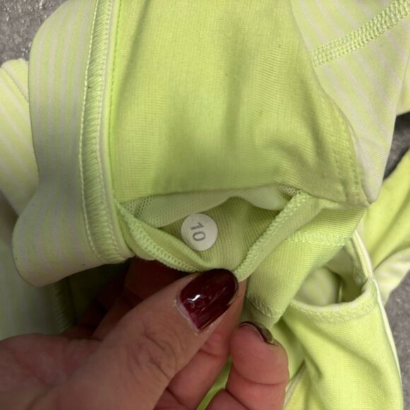 Lululemon All Sport Bra Adjustable Hyper Stripe Clear Mint Zest Women's Size 10 - Picture 7 of 7